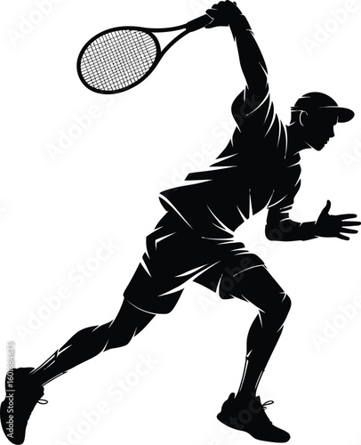Tennis player striking ball athlete sport