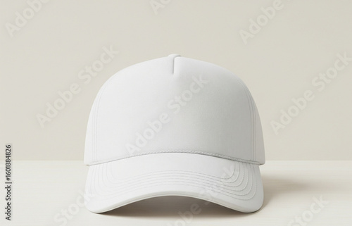 White cap mockup with realistic appearance helps designers showcase artwork in a more tangible format.