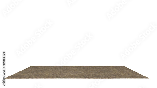 3D Render a brown rug on a white background