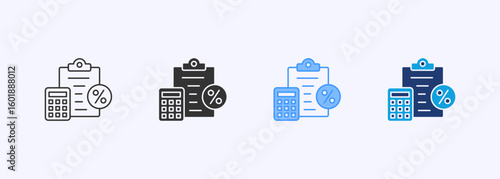Calculation Icon Set Multiple Style Collection
