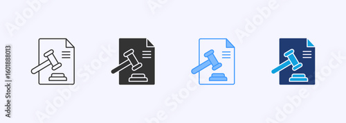 Legal Icon Set Multiple Style Collection