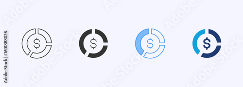 Diagram Icon Set Multiple Style Collection