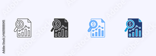 Analytics Icon Set Multiple Style Collection