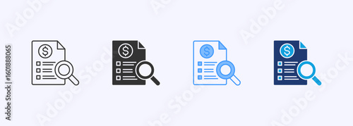 Audit Icon Set Multiple Style Collection