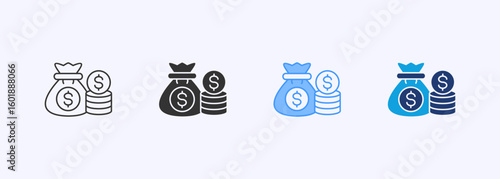 Money Gain Icon Set Multiple Style Collection