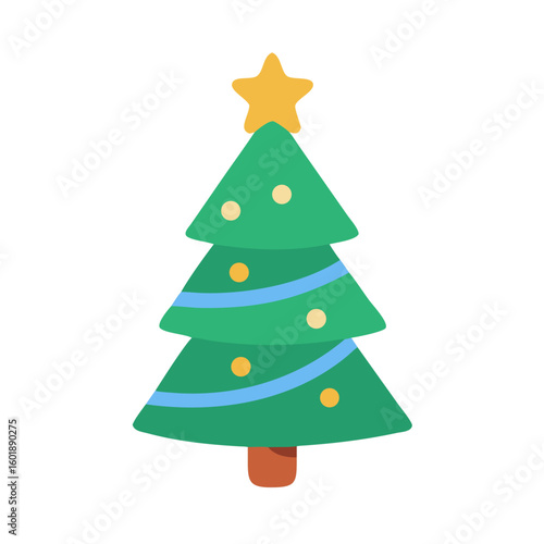 Simple stylized Christmas tree on a black background