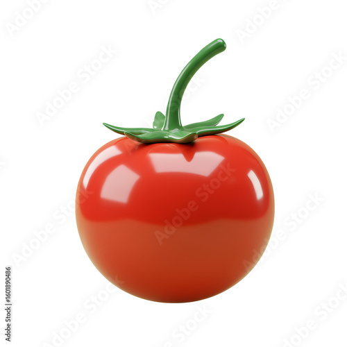 Wallpaper Mural Vibrant Red Tomato with Green Stem Isolated on Transparent Background Close Up Fresh Organic Fruit Vegetable in a Photorealistic Style Rendering Torontodigital.ca