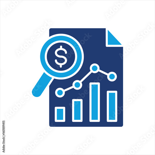Analytics Flat Blue Icon