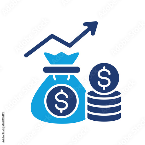 Profit Flat Blue Icon
