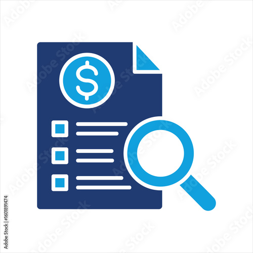 Audit Flat Blue Icon