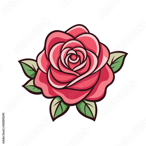 Wallpaper Mural Pink rose blossom on white background Torontodigital.ca