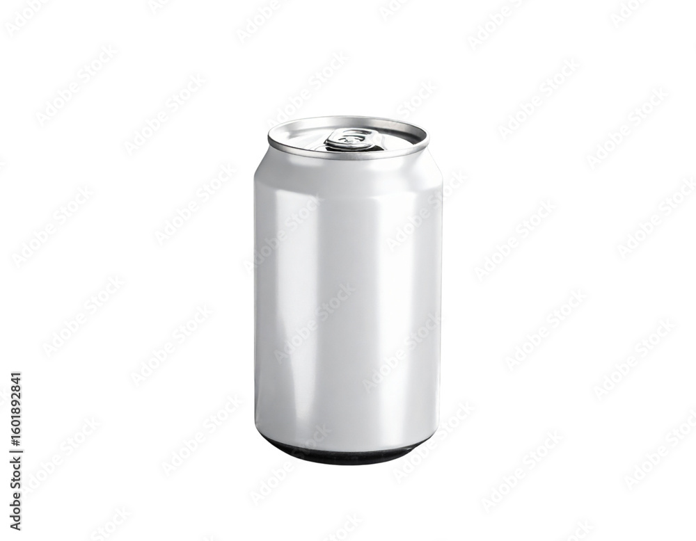 Floating White Soda Can Above Black Rock Background with Shadow Below, 3D Mockup Style Floating White Soda Can Above Black Rock Background with Shadow Below, 3D Mockup Style