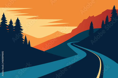 winter landscape with mountains
