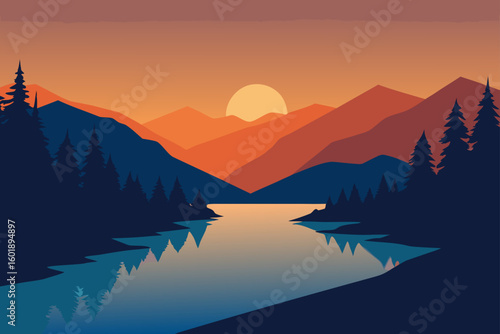 sunset in the mountains