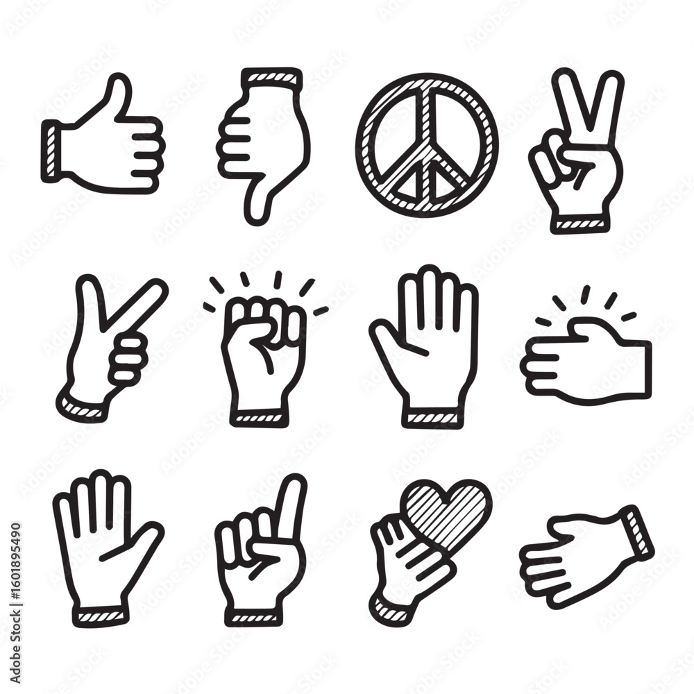 Fototapeta premium Diverse hand gestures communicate ideas, support, and positive vibes visually