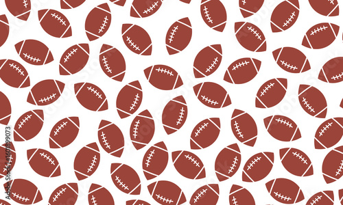 American football ball seamless pattern. Rugby ball seamless pattern for textile, wrapping paper, background.
