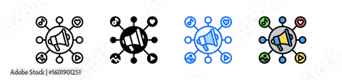 Social Media Icon Set Multiple Style Collection