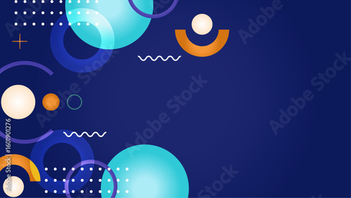 Abstract blue design with circles and geometric shapes perfect for modern backgrounds, web design, digital art, banners, and print media.