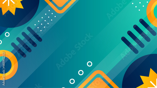 Abstract teal and orange geometric design suitable for modern branding, backgrounds, websites, or print material needing a vibrant and contemporary look.