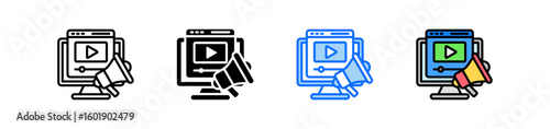 Digital Marketing Icon Set Multiple Style Collection