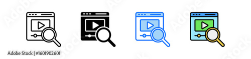 Content Analysis Icon Set Multiple Style Collection