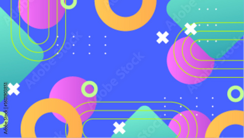 Abstract colorful geometric design suitable for backgrounds, posters, prints, digital artworks, and web design projects needing vibrant patterns. Creative and modern.