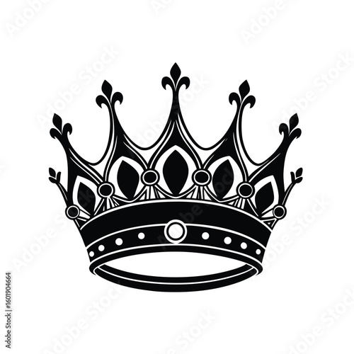 Golden royal crowns vector set: luxurious king, queen, and princess authority symbols