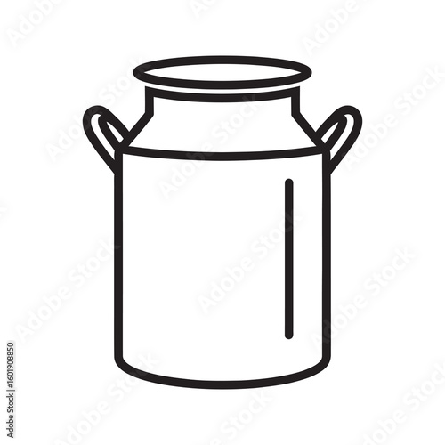 Traditional milk can icon for farm and dairy product concept Fresh organic milk container symbol for agriculture and rustic food production design