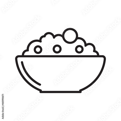 Cereal bowl icon for a healthy breakfast meal with milk and cornflakes Morning food symbol for a nutritious start to the day in a simple design