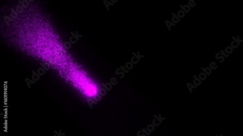 Abstract digital animation with a dark background and a film strip border featuring the text video particles mp4
