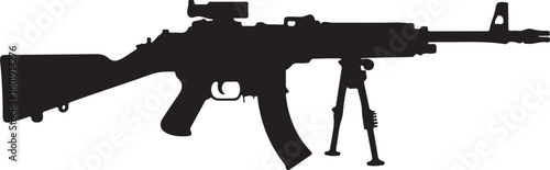 Assault rifle silhouette vector design without suppressor detailed illustration, assault rifle, rifle, weapon, military, silhouette, vector, gun, firearm, army, detailed, design, war, machine, danger