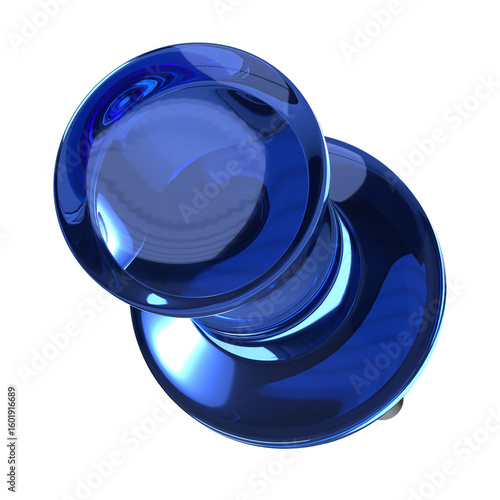 Vibrant Blue Glass Push Pin 3d render
