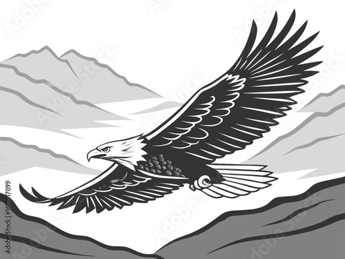 Wallpaper Mural eagle on a white background Torontodigital.ca