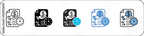 Debt Icon Pack Multistyle Illustration