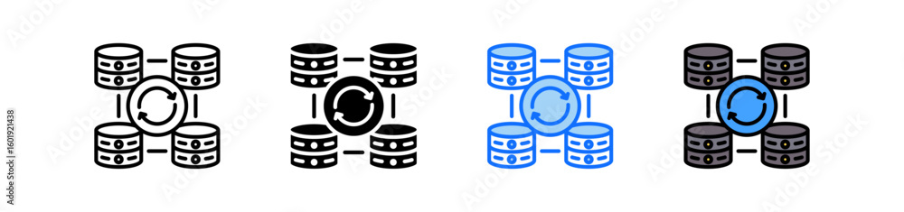 Data Sync Icon Set Multiple Style Collection Data Sync Icon Set Multiple Style Collection