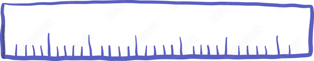Obraz premium Hand Drawn Ruler With Measurement Lines
