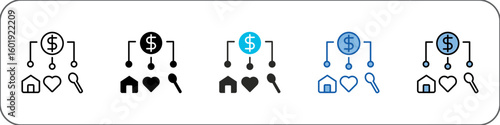 Cost Of Living Icon Pack Multistyle Illustration