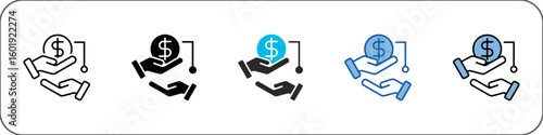 Wages Icon Pack Multistyle Illustration