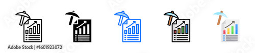 Data Mining Icon Set Multiple Style Collection