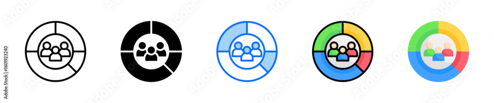 Obraz premium Customer Segmentation Icon Set Multiple Style Collection