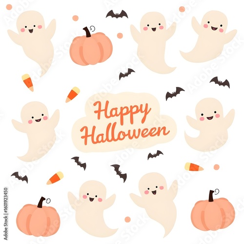 Halloween Planner Stickers – Adorable Ghosts, Pumpkins & Bats