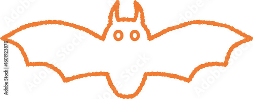 Halloween Bat isolated on white background-1-2-orange