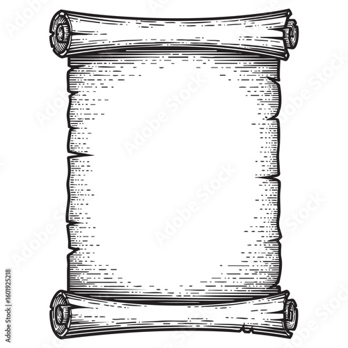 ancient parchment scroll paper isolated	
