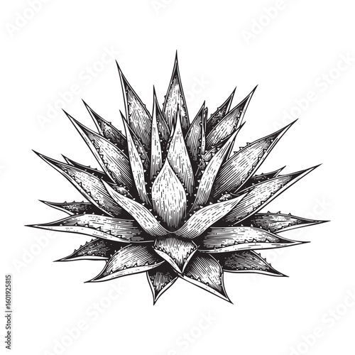 Agave Plant engraving vector illustration