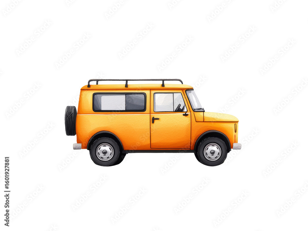 Obraz premium Vintage orange van with a retro design