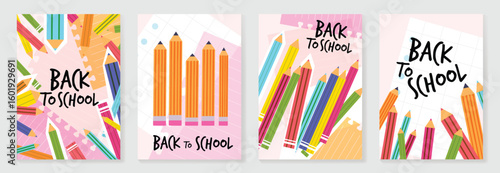 Back to school vector poster. Study Background design with doodle cartoon and education school supplies element. Kids hand drawn flat design for poster , wallpaper, website and cover template.