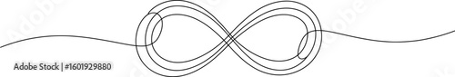 Hand drawn infinity symbol made of continuous line isolated on white background