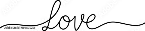 Handwritten cursive word love isolated on white background