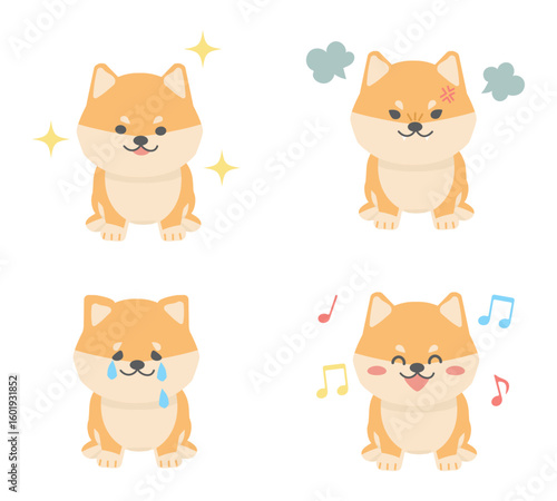 犬の喜怒哀楽の表情セット