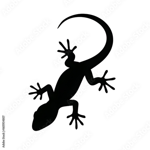 Illustration vector of a lizard silhouette